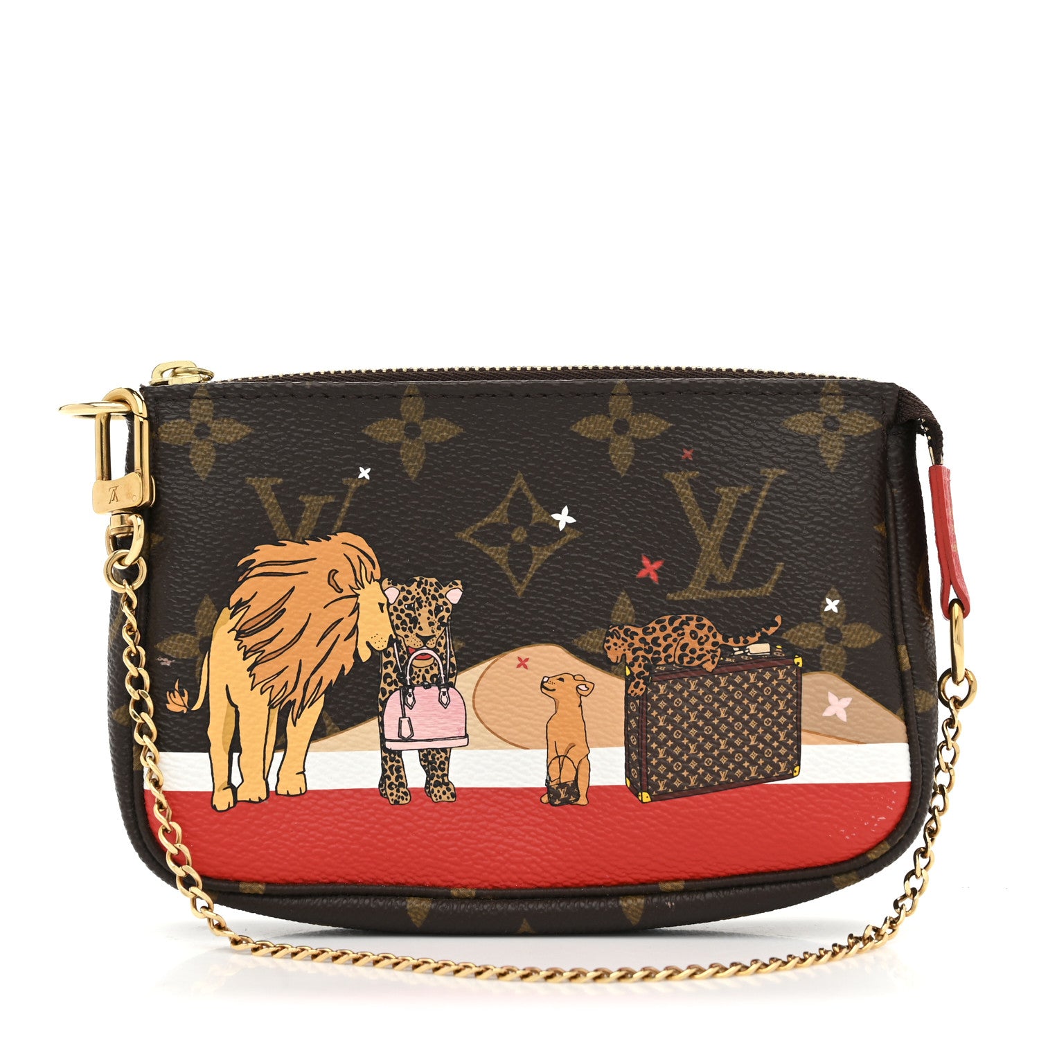 Louis Vuitton Monogram 2018 Christmas Animation Mini Cats Pochette Accessories 1 of 8