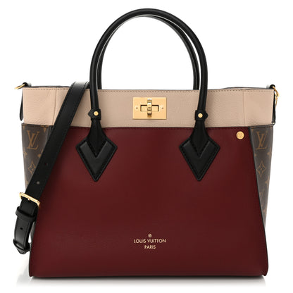 Louis Vuitton Calfskin Monogram On My Side MM Burgundy 1 of 10
