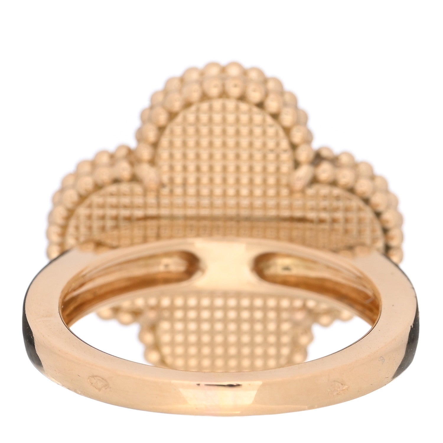 Van Cleef & Arpels 18K Yellow Gold Mother of Pearl Magic Alhambra Ring 54 6.75 3 of 5