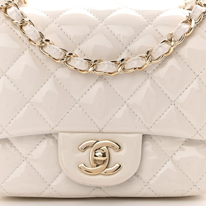 Chanel Patent Quilted Mini Square Flap White 8 of 17