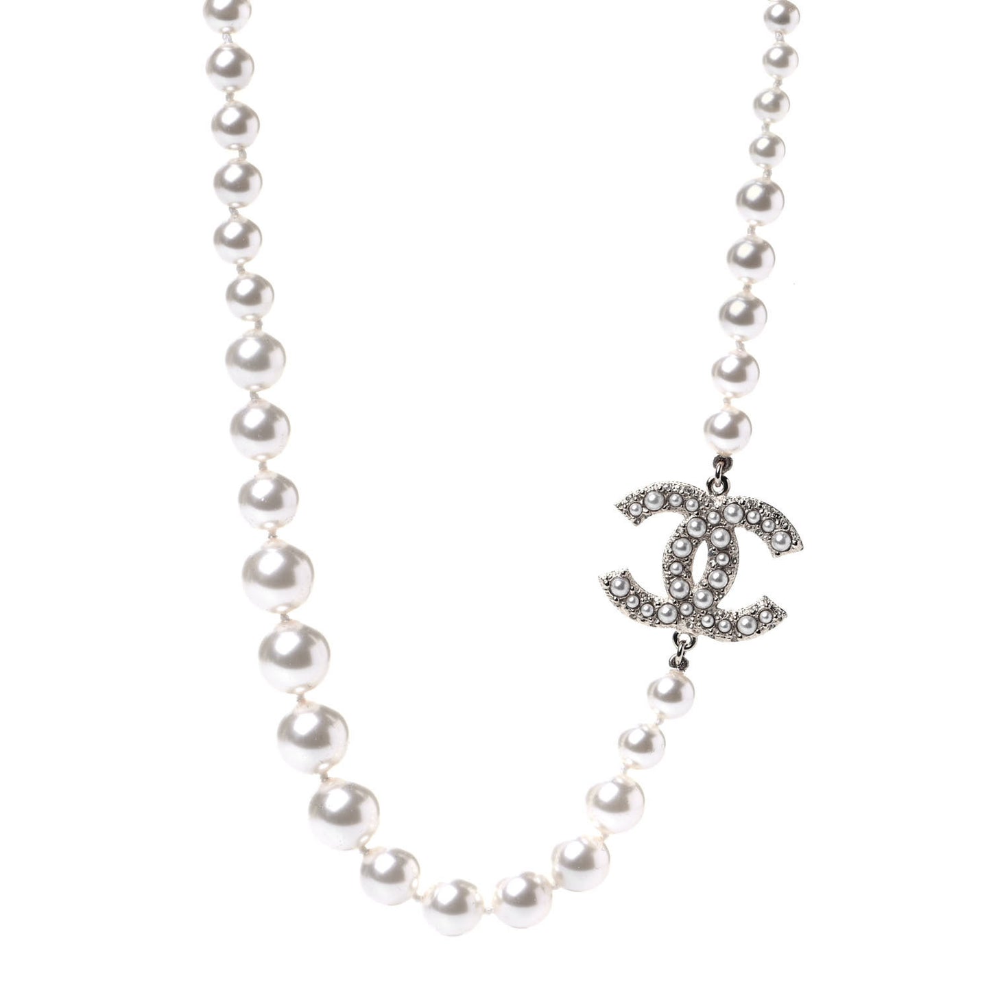 Pearl CC 100th Anniversary Necklace Light Gold
