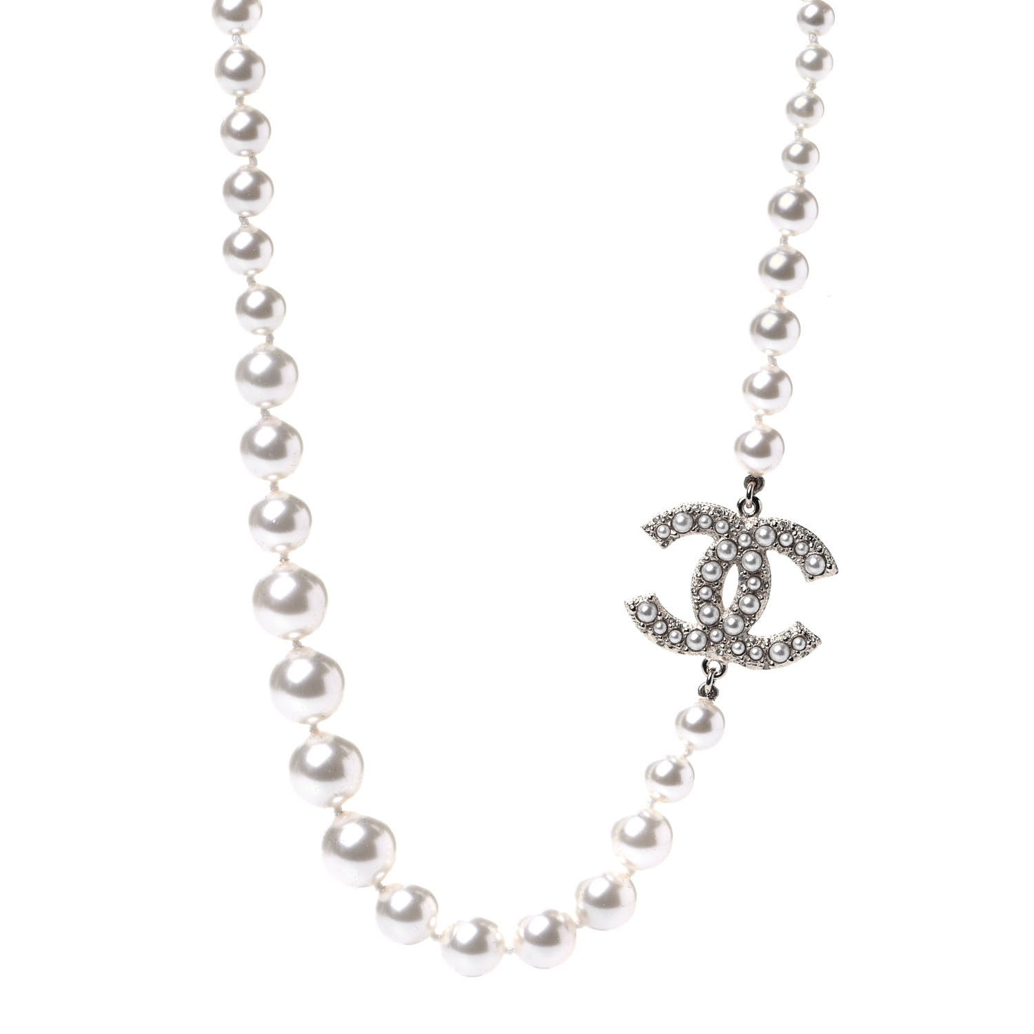 Chanel Pearl CC 100th Anniversary Necklace Light Gold 1 of 4