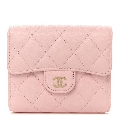 Chanel Caviar Quilted Compact Flap Wallet Light Pink 1 of 8