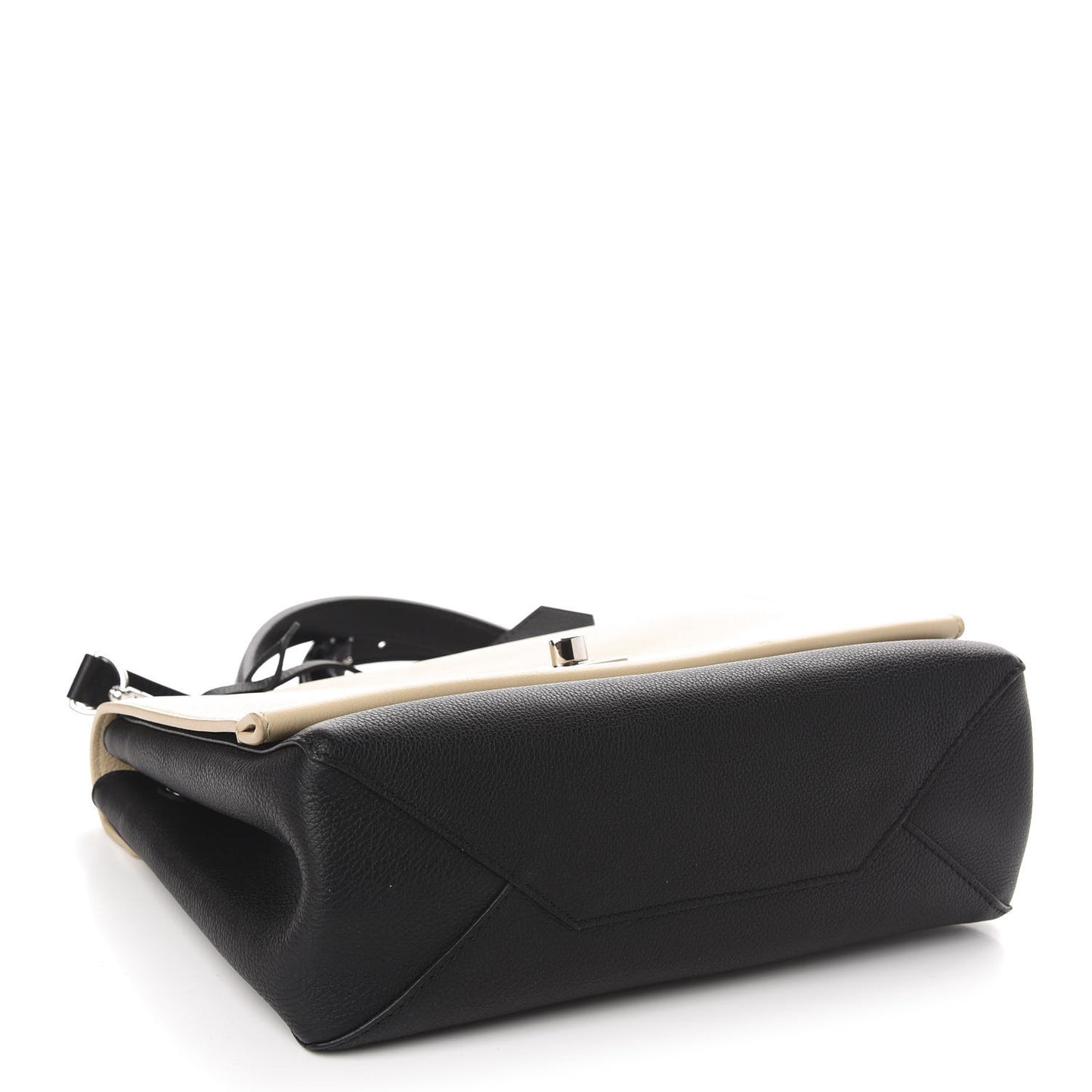 Soft Calfskin Lockme II Top Handle Vanille Black