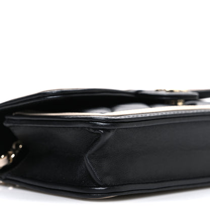 Chanel Lambskin Quilted Phone Holder Wallet With Chain Black Beige 10 of 11