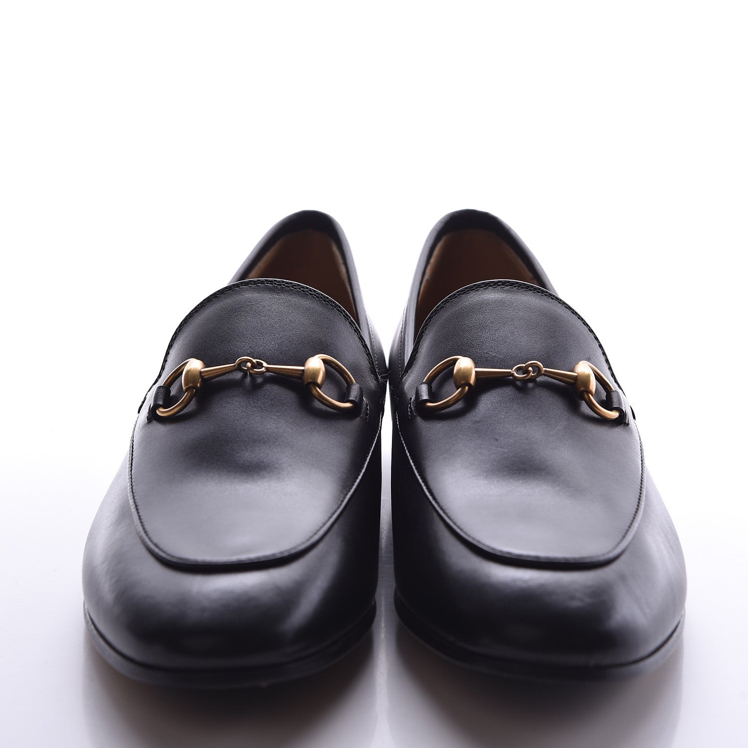 Gucci Calfskin Womens Jordaan Loafers 37.5 Black 2 of 8
