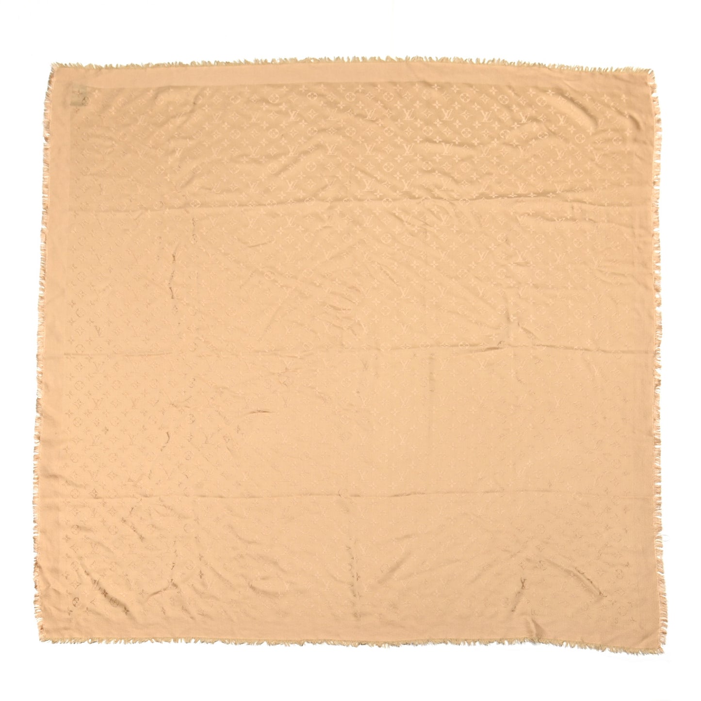 Silk Wool Monogram Shawl Dune