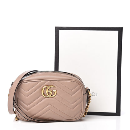 Gucci Calfskin Matelasse Mini GG Marmont Chain Shoulder Bag Porcelain Rose 15 of 15
