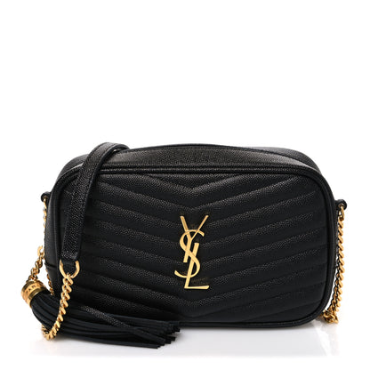 Saint Laurent Grain De Poudre Matelasse Monogram Mini Lou Camera Bag Black Black 1 of 10