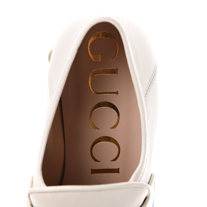 Gucci Malaga Kid Pearl Studded Vegas Platform Loafers 38.5 Mystic White 6 of 10