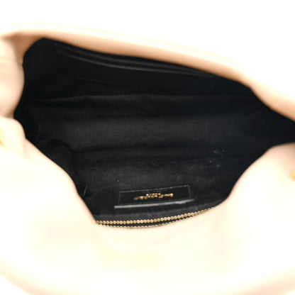 Saint Laurent Lambskin Quilted Toy Loulou Puffer Monogram Chain Satchel Dark Beige 5 of 11