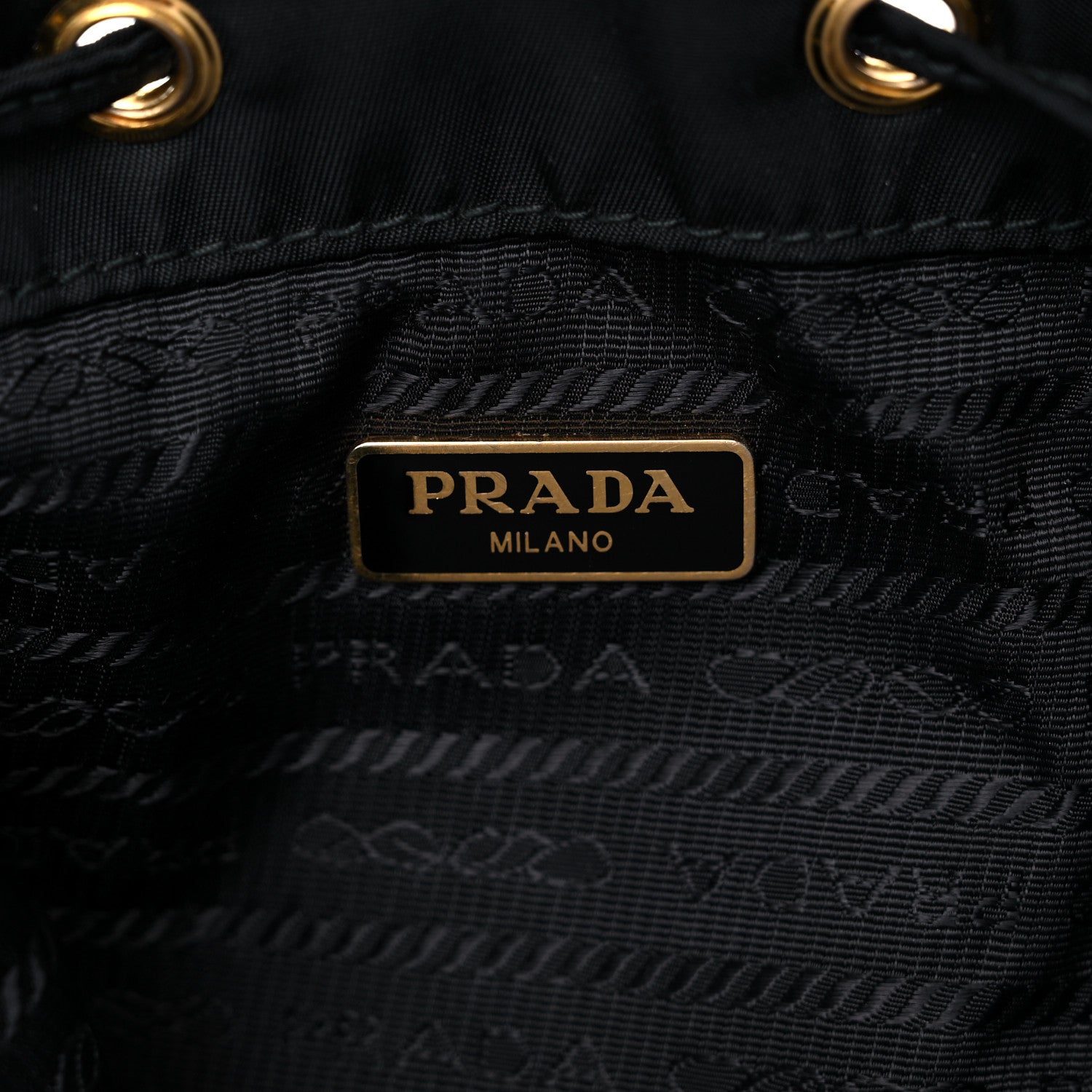 Prada Saffiano Tessuto Nylon Mini Bucket Crossbody Bag Black 6 of 18
