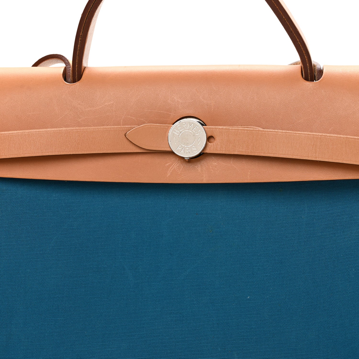 Hermes Toile Officier Vache Hunter Herbag Zip PM 31 Bleu Izmir Fauve 9 of 12