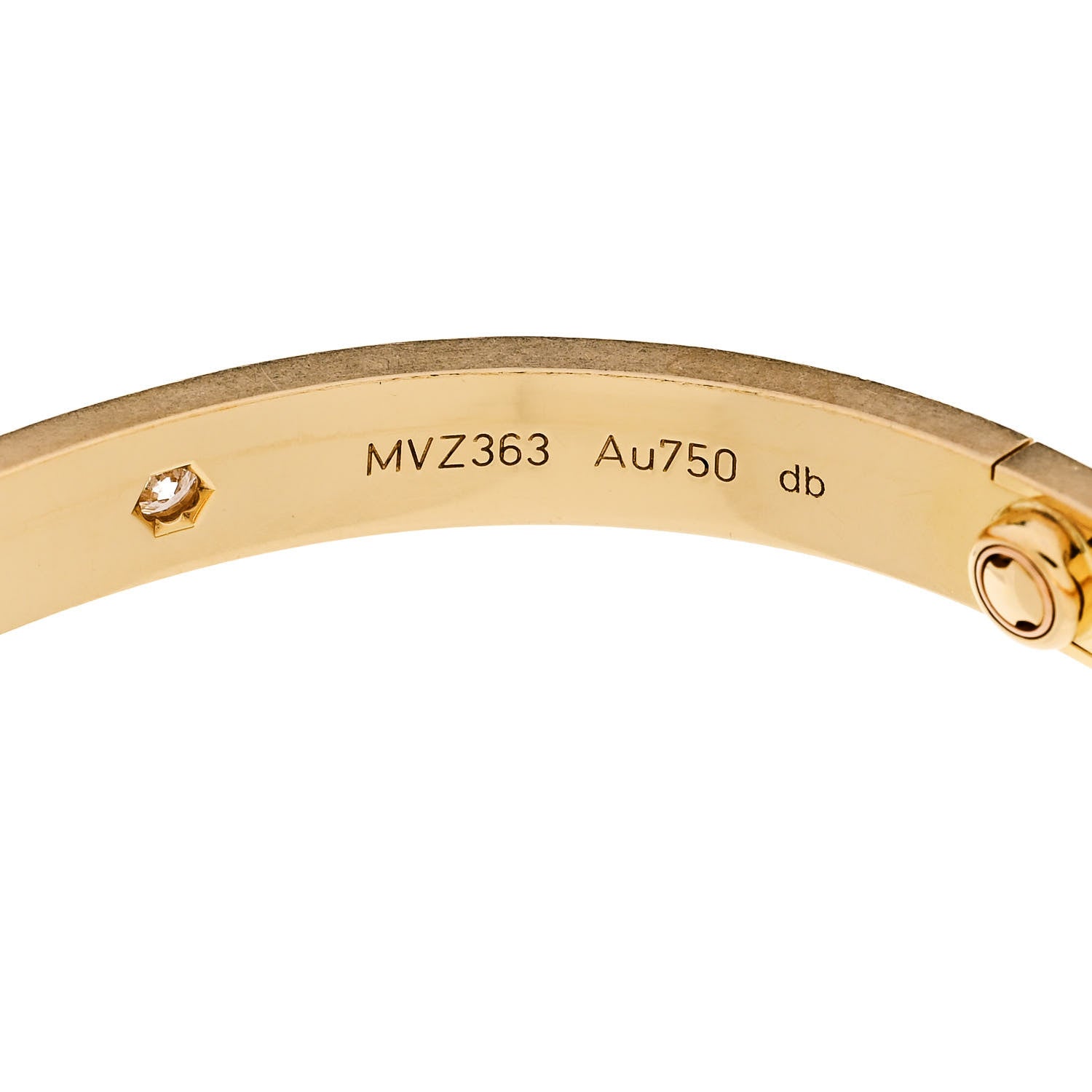 Cartier 18K Yellow Gold 4 Diamond LOVE Bracelet 18 7 of 9