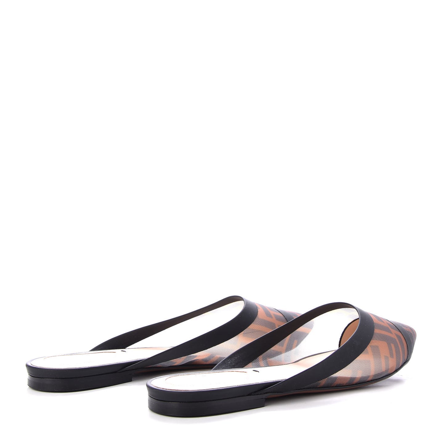 Technical Mesh Vitello FF Colibri Flat Mules 37.5 Tobacco Moro Black