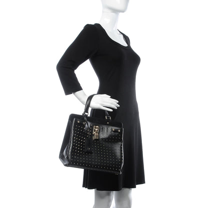 Valentino Garavani Calfskin Studded Medium Joylock Satchel Black 3 of 17