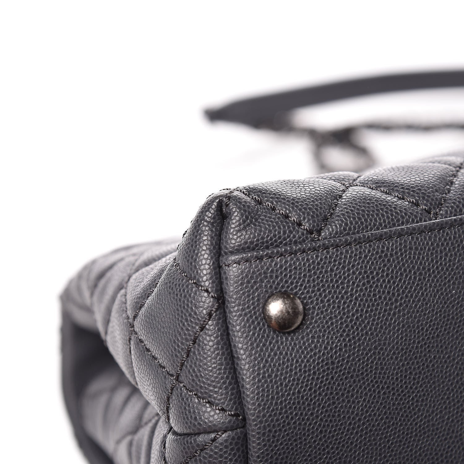 Chanel Caviar Quilted Small Coco Handle Flap Gray 17 of 18