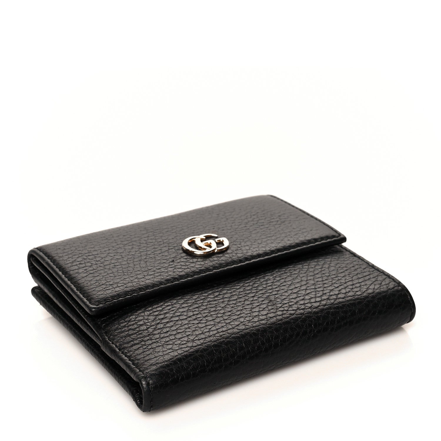 Gucci Dollar Calfskin Double G French Flap Wallet Black 4 of 8