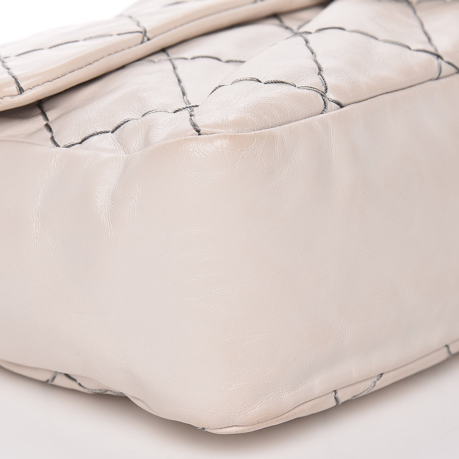 Chanel Glazed Goatskin Double Stitch Flap Ivory 10 of 11