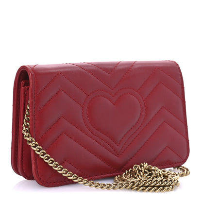 Gucci Calfskin Matelasse GG Marmont Mini Bag Hibiscus Red 3 of 11