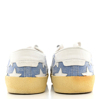 Saint Laurent Denim Calfskin Star Court Sneakers 37 Blue 4 of 16