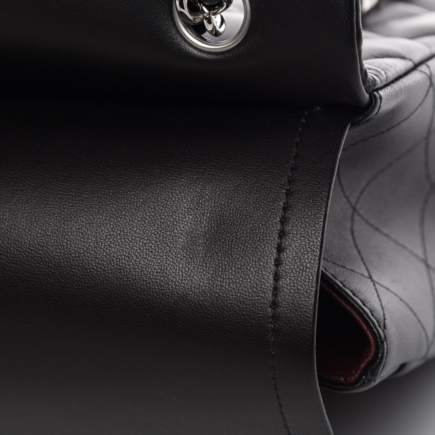 Lambskin Quilted Jumbo Double Flap Black