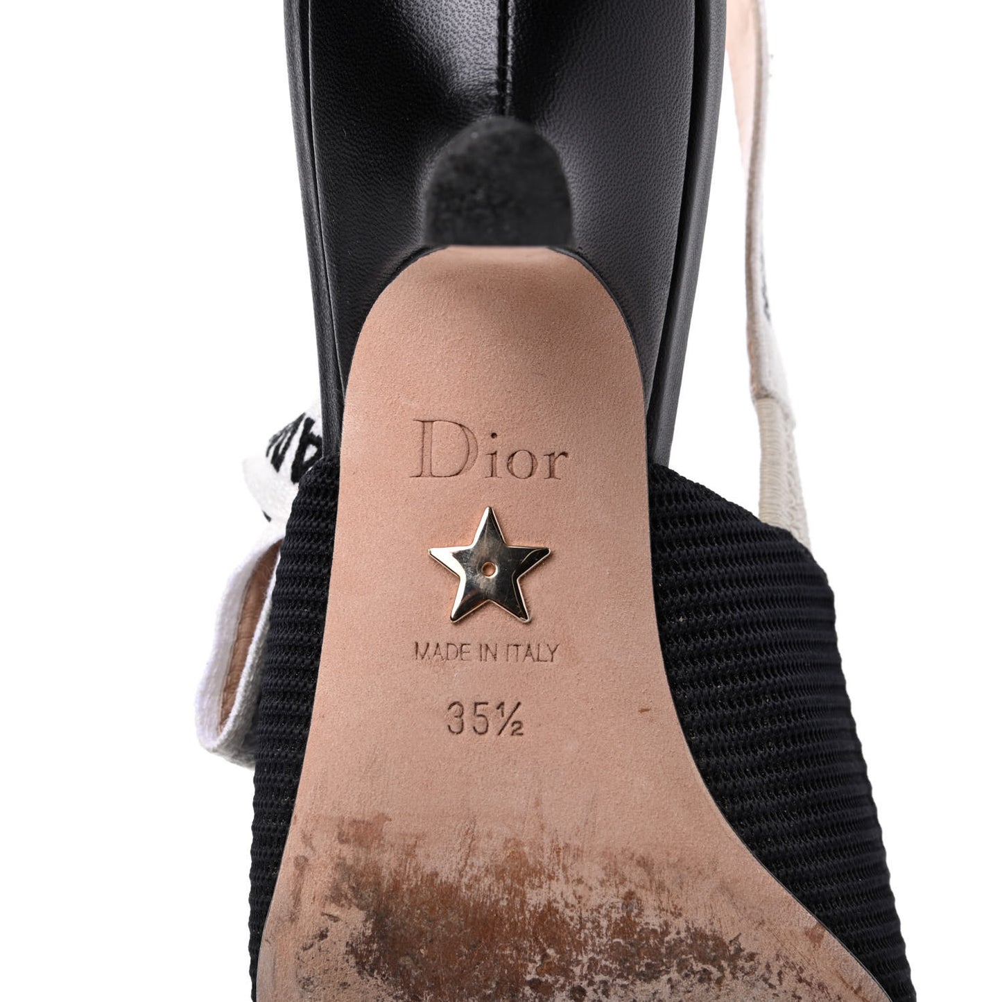Technical Canvas Ribbon J Adior Slingback 65mm Pumps 35.5 Black