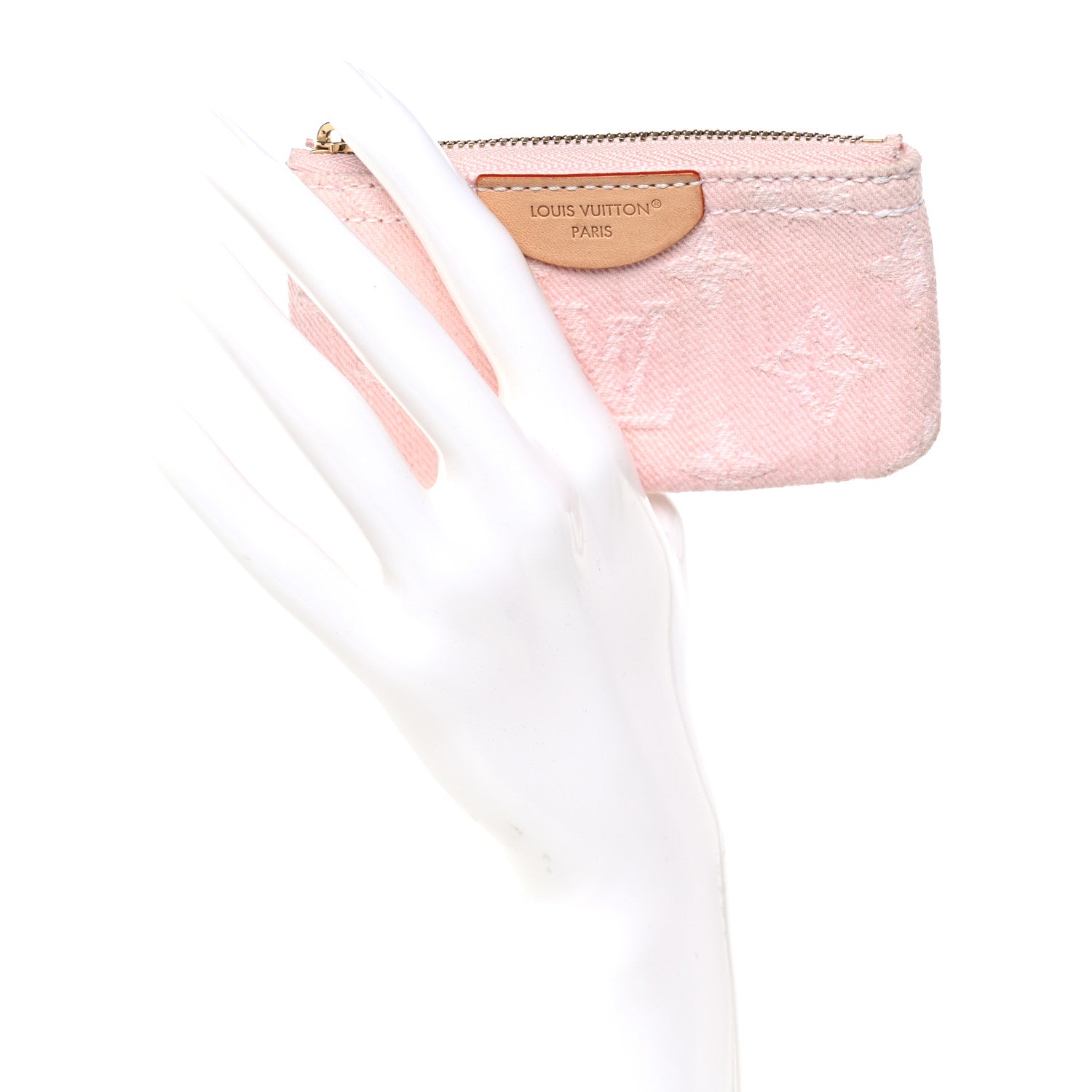 Louis Vuitton Monogram Denim Key Pouch Washed Pink 1873866