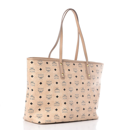 MCM Visetos Medium Anya Shopping Tote Beige 3 of 6