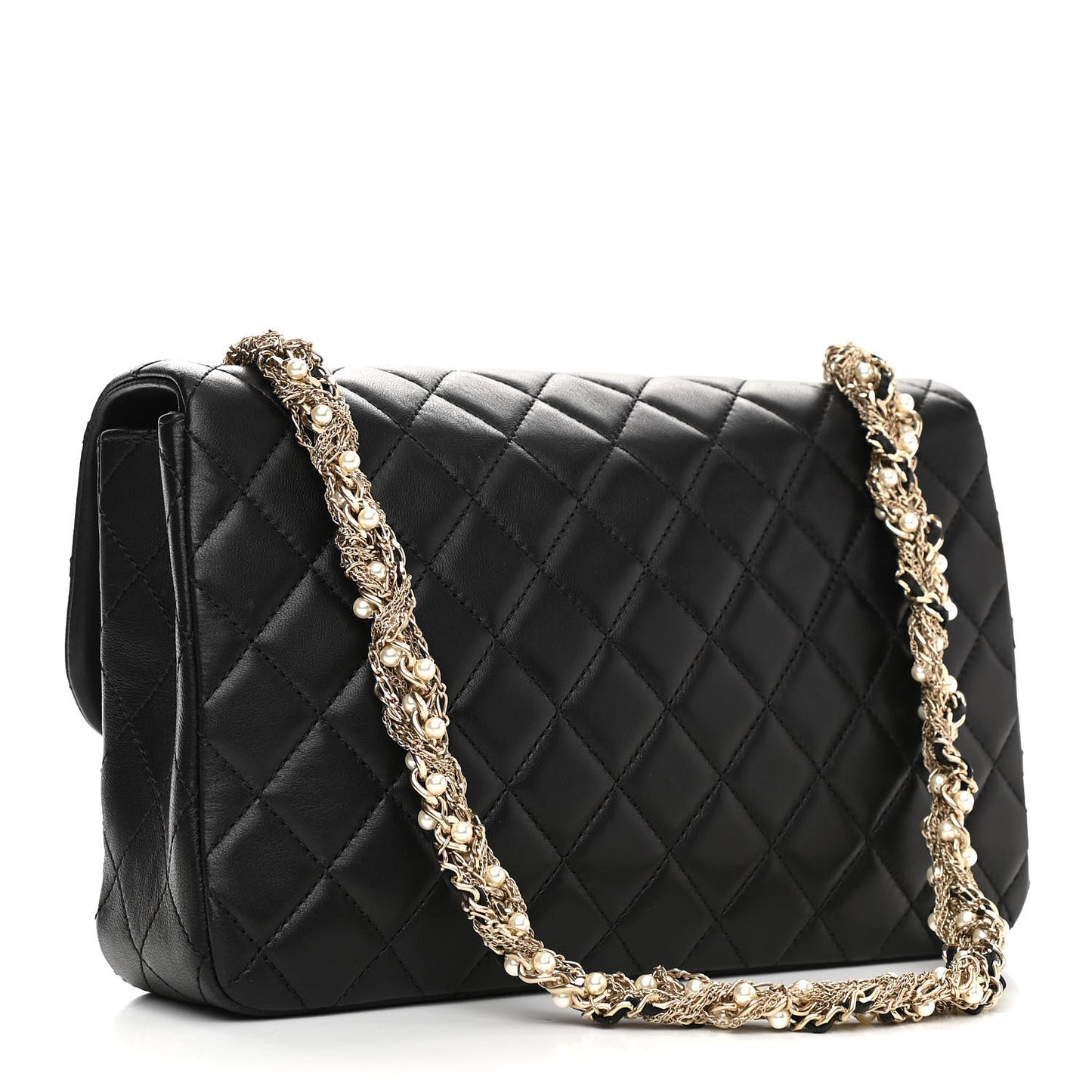 Lambskin Medium Westminster Pearl Flap Black