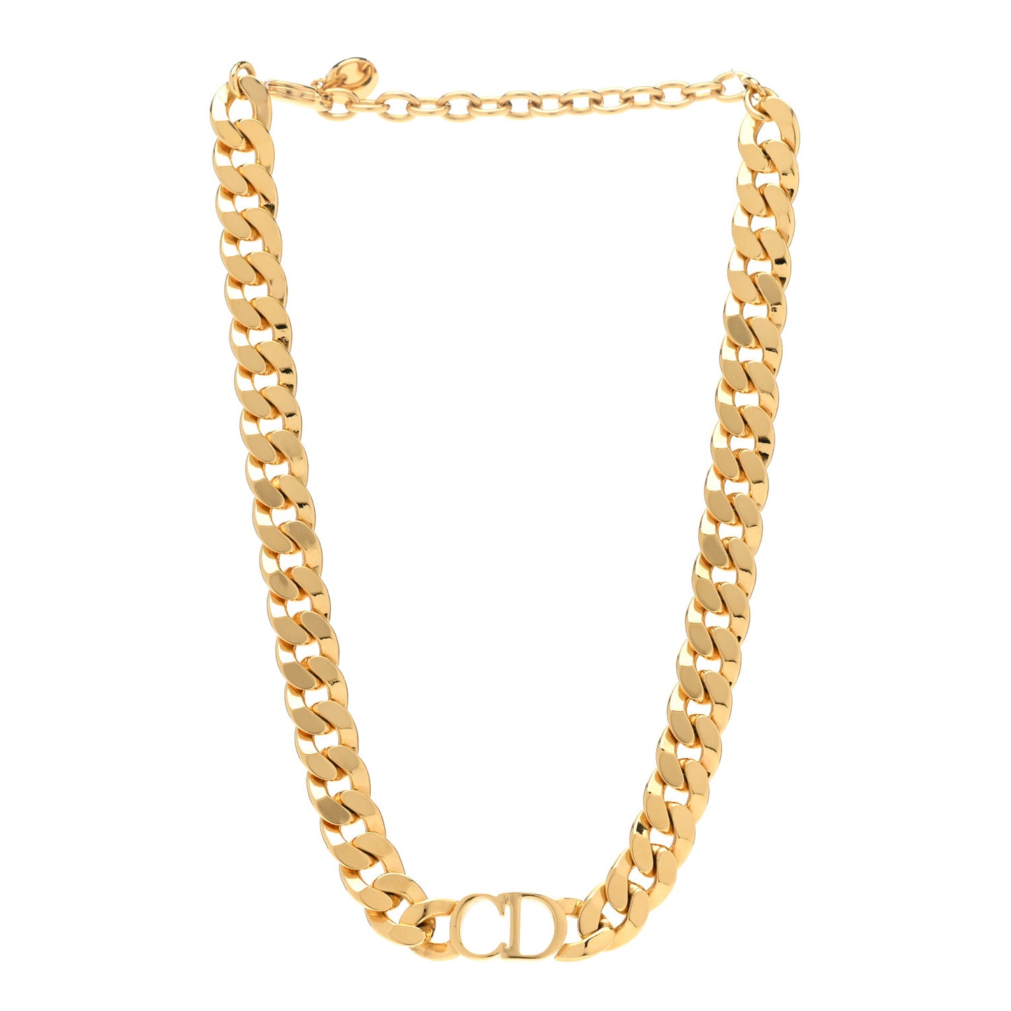 Metal CD Choker Necklace Gold