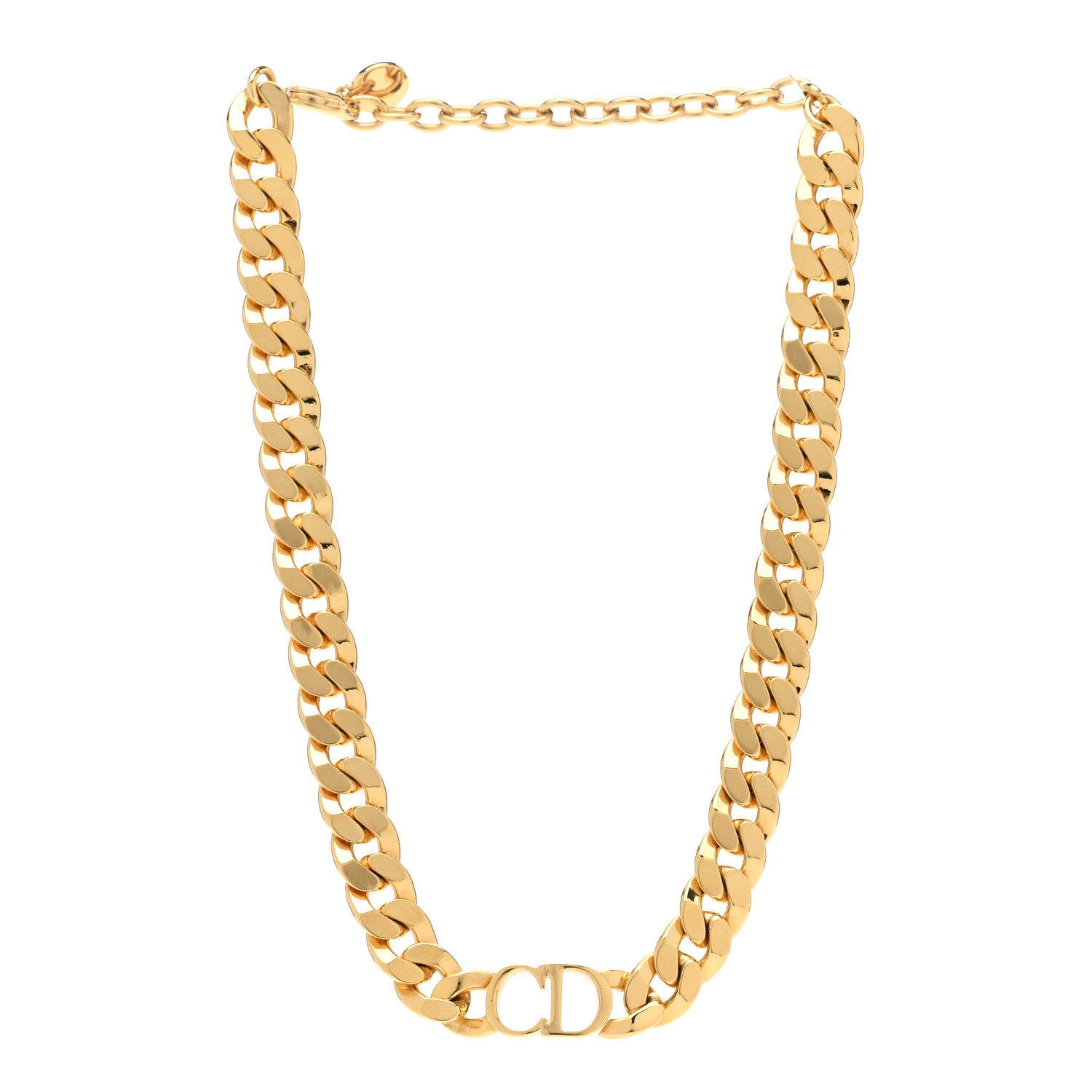 Christian Dior Metal CD Choker Necklace Gold 3 of 6
