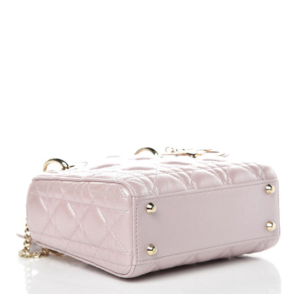 Christian Dior Metallic Lambskin Cannage Mini Lady Dior Lotus 4 of 11
