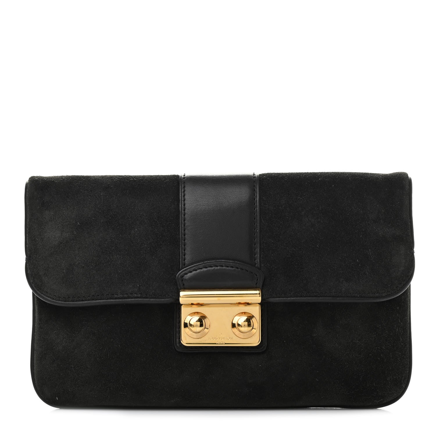 Louis Vuitton Suede SC Slim Clutch Coal 1 of 7