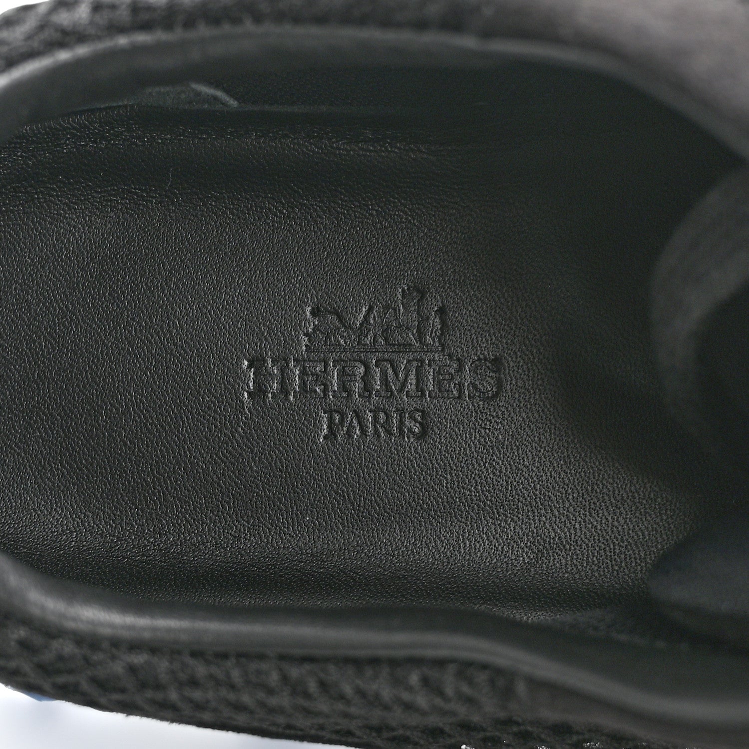 Hermes Air Mesh Suede Goatskin Bouncing Sneakers 37 Black Blue 6 of 8