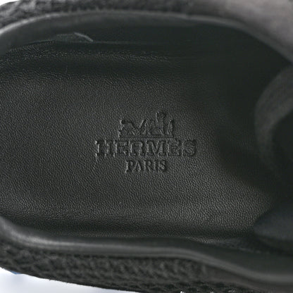Hermes Air Mesh Suede Goatskin Bouncing Sneakers 37 Black Blue 6 of 8