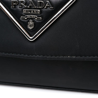 Prada Nylon Calfskin Identity Shoulder Bag Black 14 of 15
