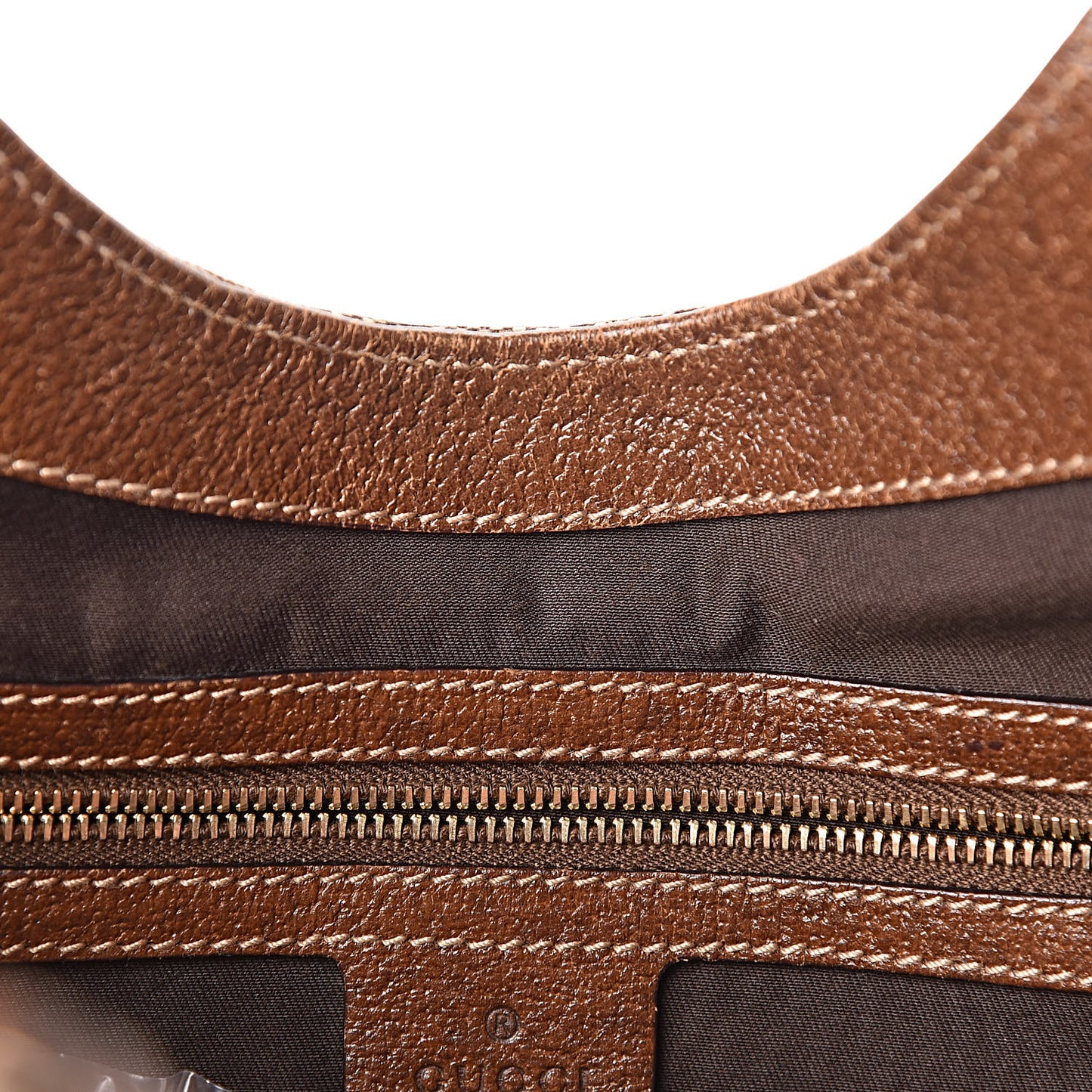 Monogram Calfskin Large Bardot Shoulder Bag Brown