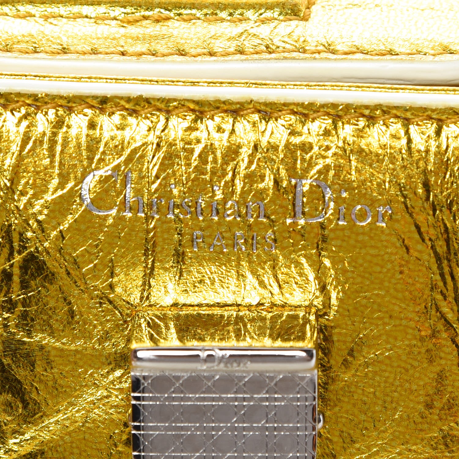 Christian Dior Metallic Calfskin Mini Diorever Flap Gold 6 of 9