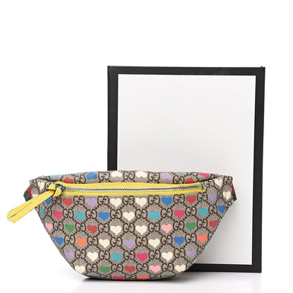 Gucci Soft GG Supreme Monogram Hearts Web Childrens Belt Bag Beige Ebony Multicolor Freesia 8 of 8