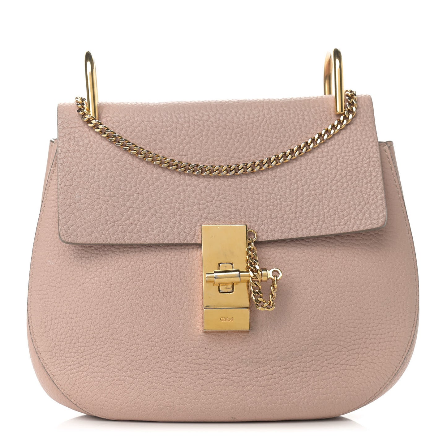 Grained Lambskin Drew Shoulder Bag Cement Pink