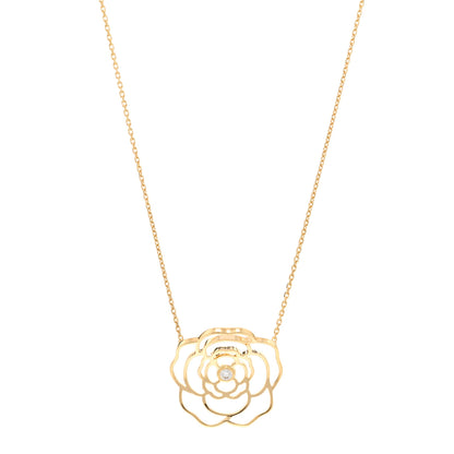Chanel 18K Yellow Gold Diamond Pétales de Camélia Necklace 1 of 5