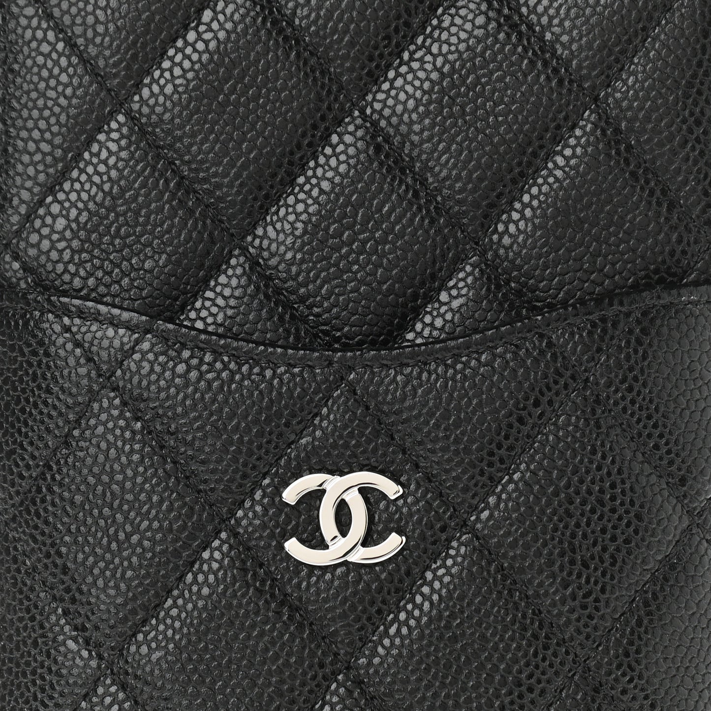 Caviar Quilted Classic iPhone Pouch Black