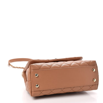 Chanel Caviar Quilted Mini Coco Handle Flap Brown 4 of 10