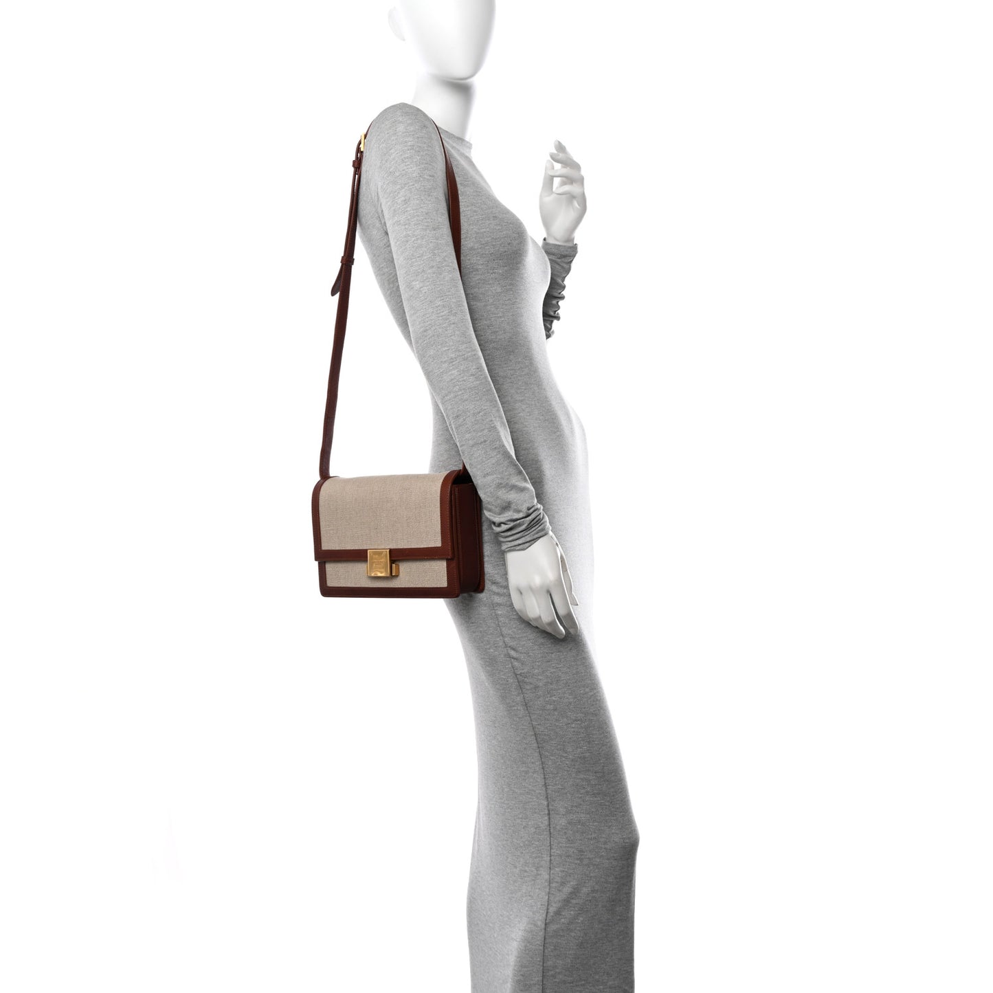 Linen Calfskin Medium Bellechasse Beige Cognac