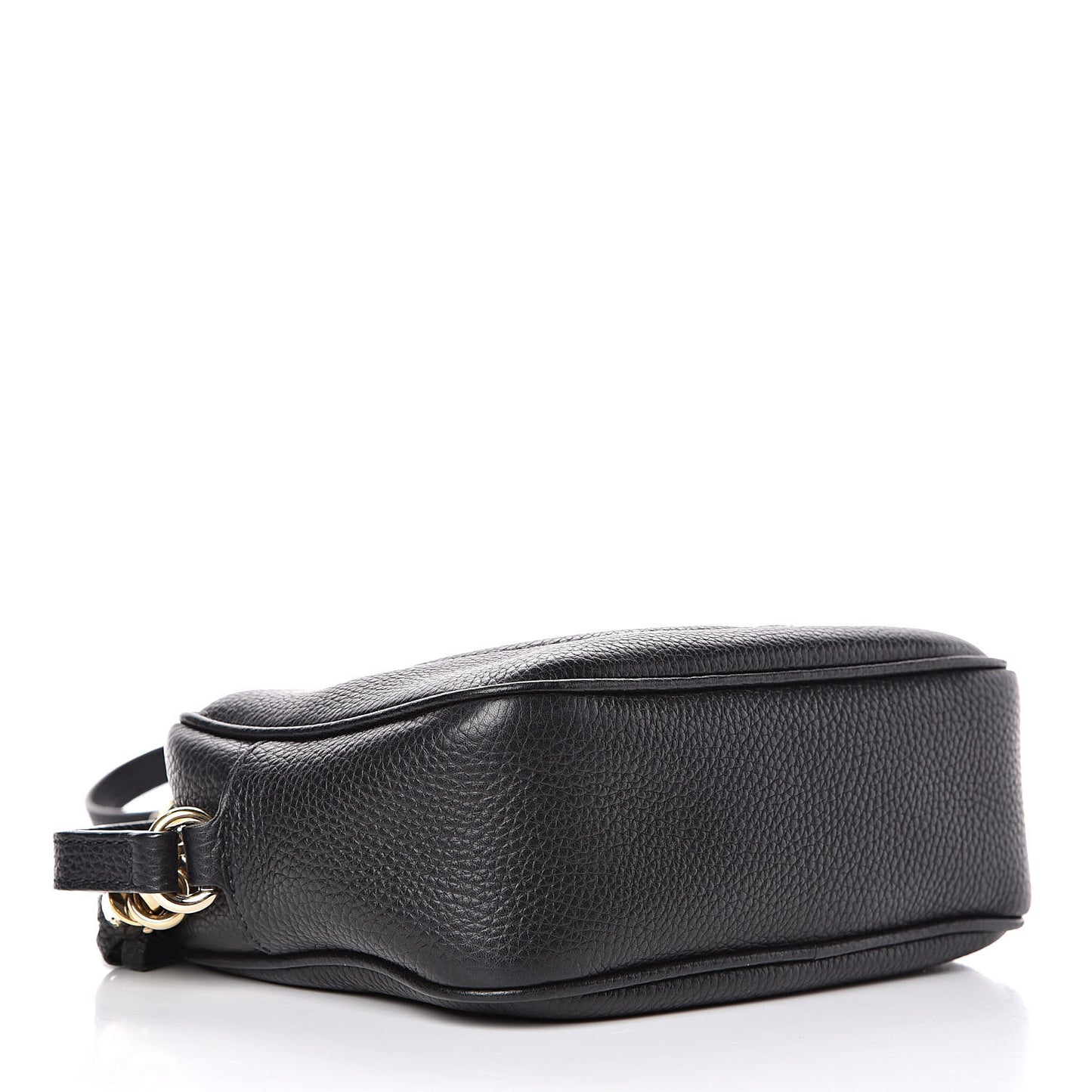 Pebbled Calfskin Small Soho Disco Bag Black