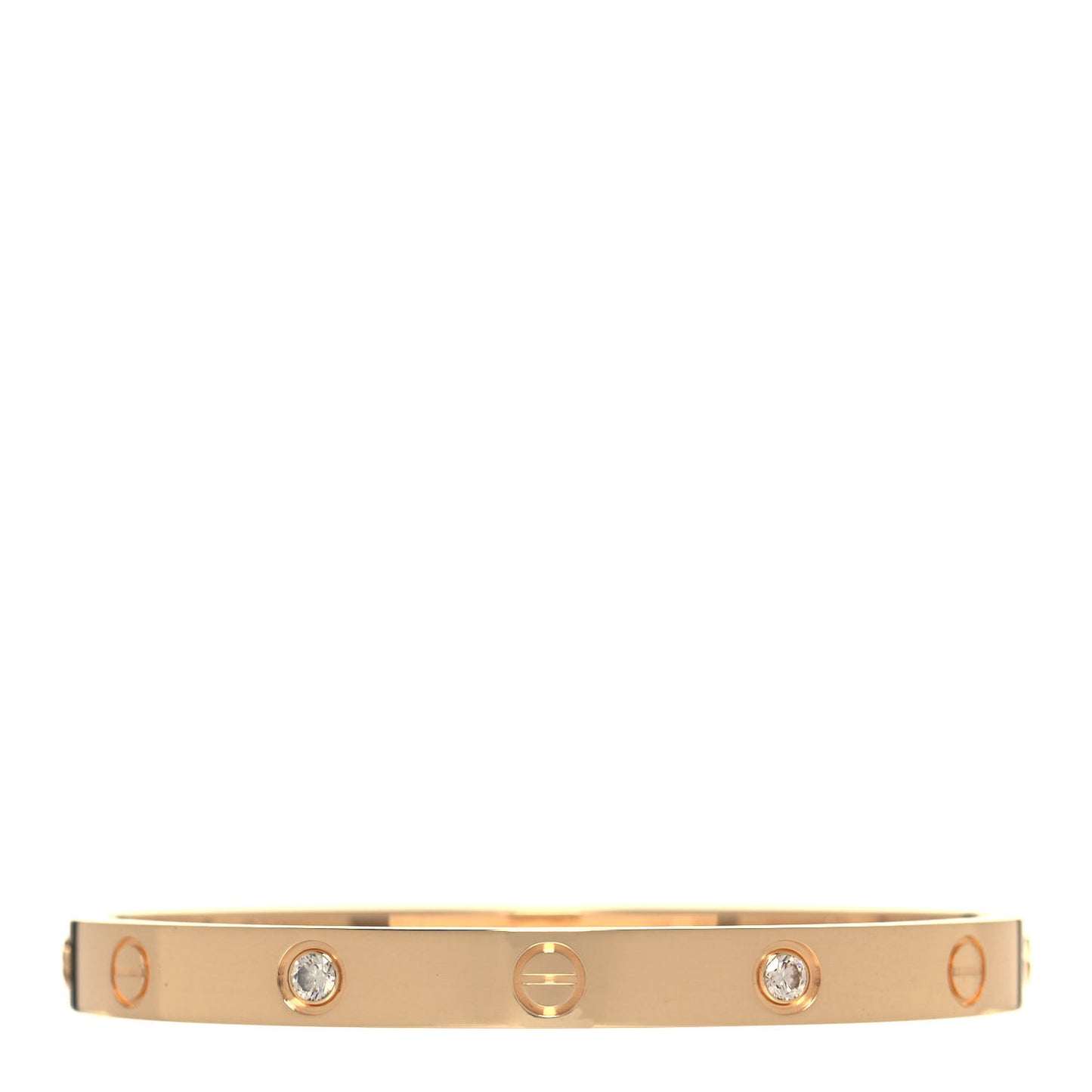 18K Yellow Gold 4 Diamond LOVE Bracelet 17