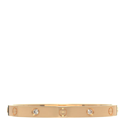 Cartier 18K Yellow Gold 4 Diamond LOVE Bracelet 17 1 of 6