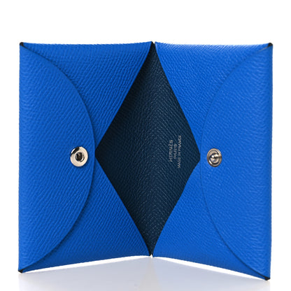 Hermes Epsom Verso Calvi Card Case Blue Hydra Deep Blue 5 of 8