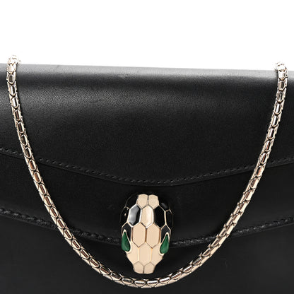 Bulgari Calfskin Serpenti Forever Chain Wallet Black 8 of 10